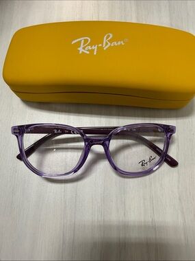 Ray-Ban rb9097V Translucent Purple Optical Frames with Yellow Case. youth size.
